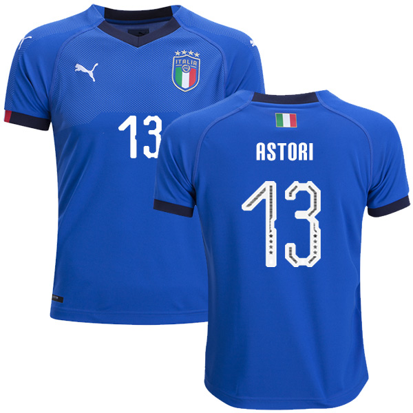 Italy #13 Astori Home Kid Soccer Country Jersey